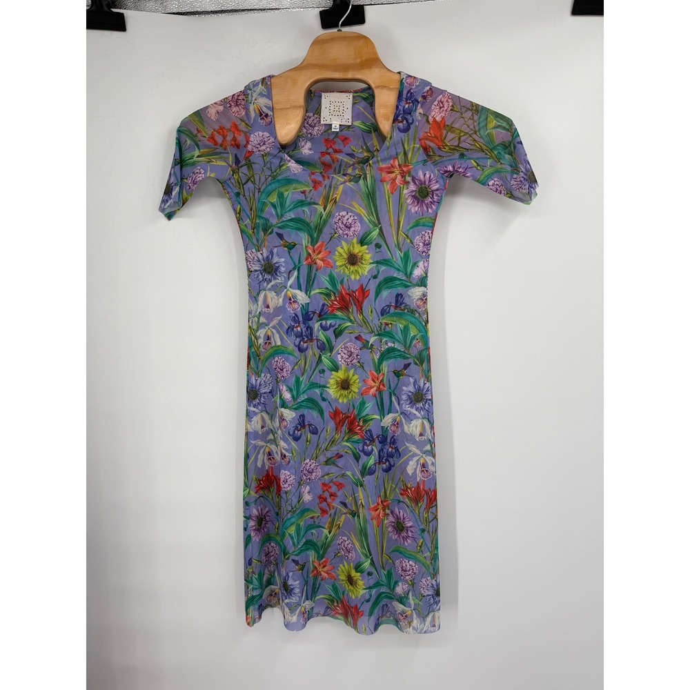 Johnny Was Daphne Floral Mesh Midi-Dress Bohemian Inspired Women's‎ Sz XS